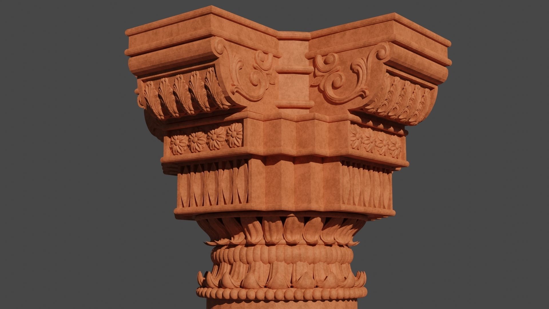 Indian Temple Pillar 2 Free 3D model_4