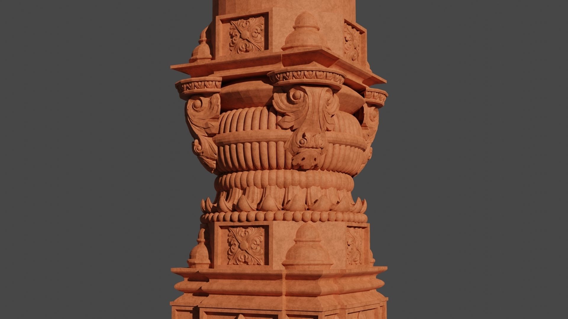 Indian Temple Pillar 2 Free 3D model_1
