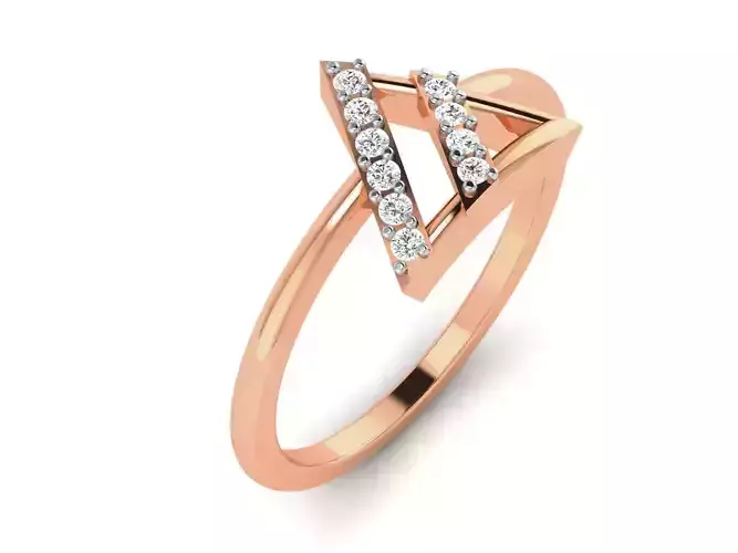 Triangular Ultra light wt minimalist Women Ring 3dm renders 3D print model
