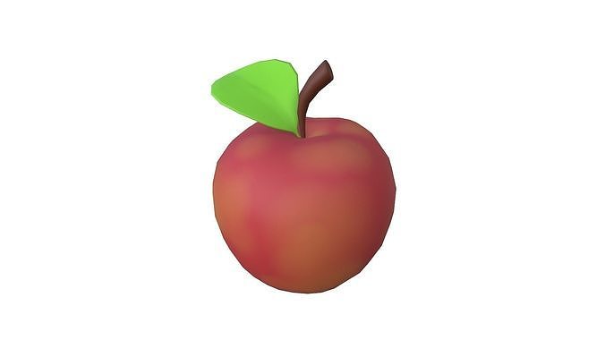 Apple with leaf Free low-poly 3D model