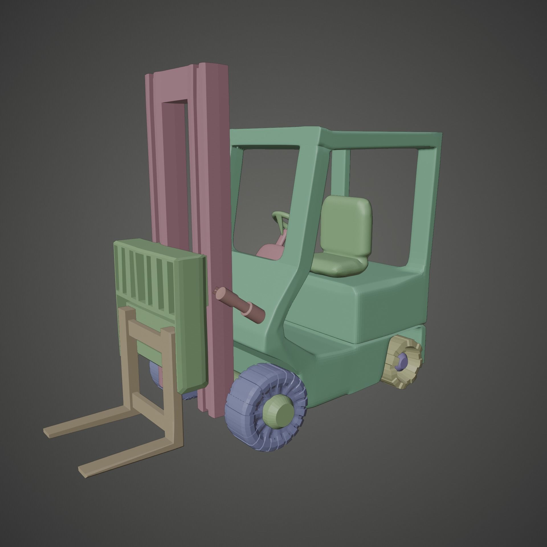 Forklift Model truck 3D model_7