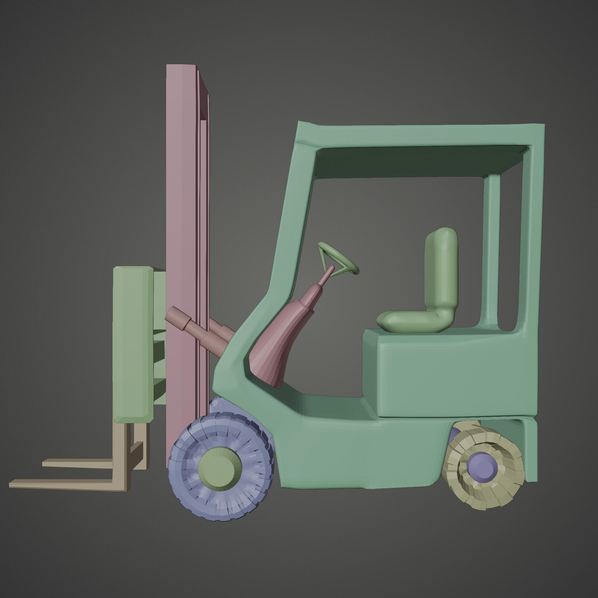 Forklift Model truck 3D model_8
