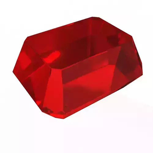 Emerald Cut Ruby Low-poly 3D model