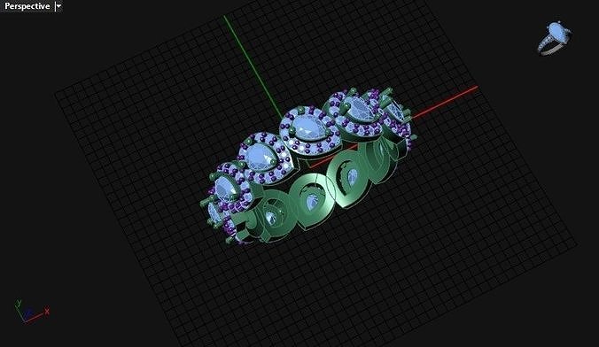 pear eternity ring 3D print model