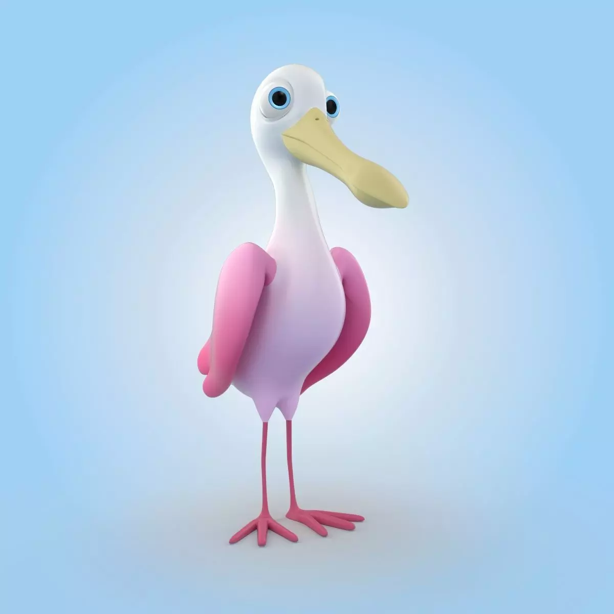 Roseate Spoonbill Bird 3D model_0