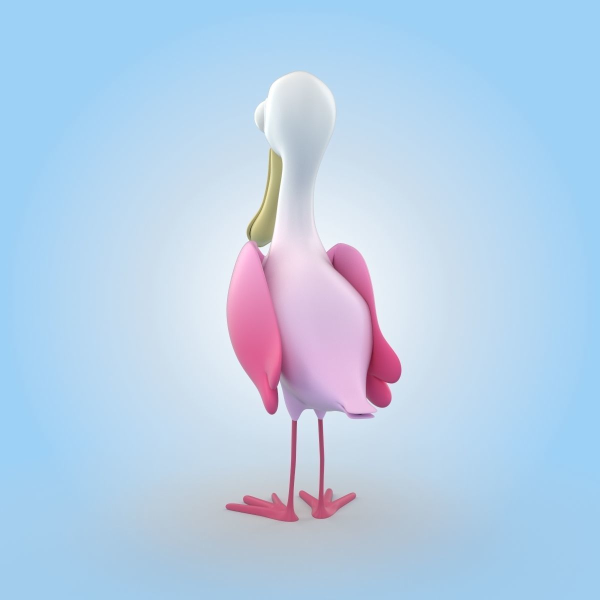 Roseate Spoonbill Bird 3D model_2