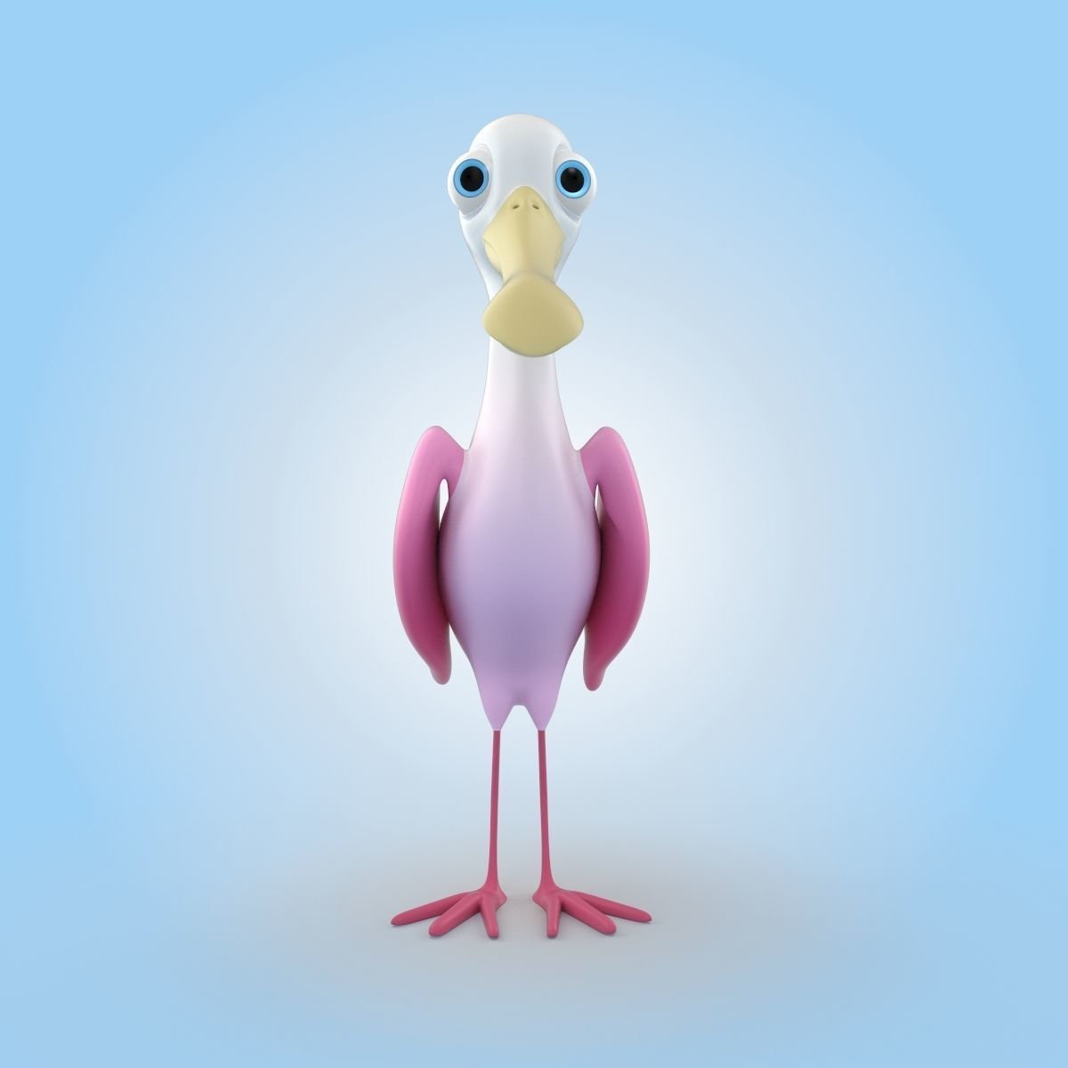 Roseate Spoonbill Bird 3D model_4