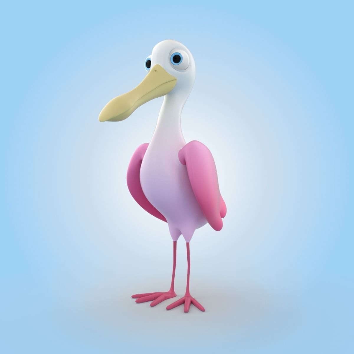 Roseate Spoonbill Bird 3D model_3