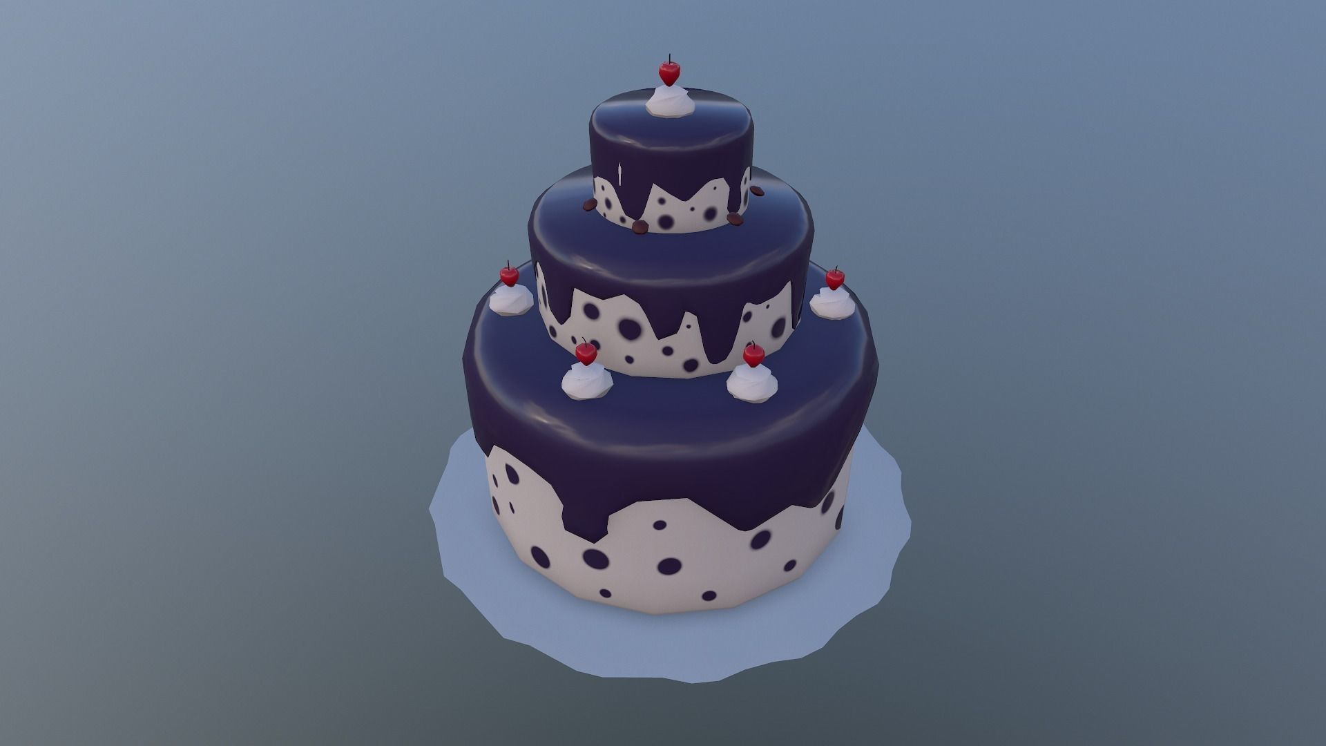 Low Poly Cake birthday Free low-poly 3D model_20