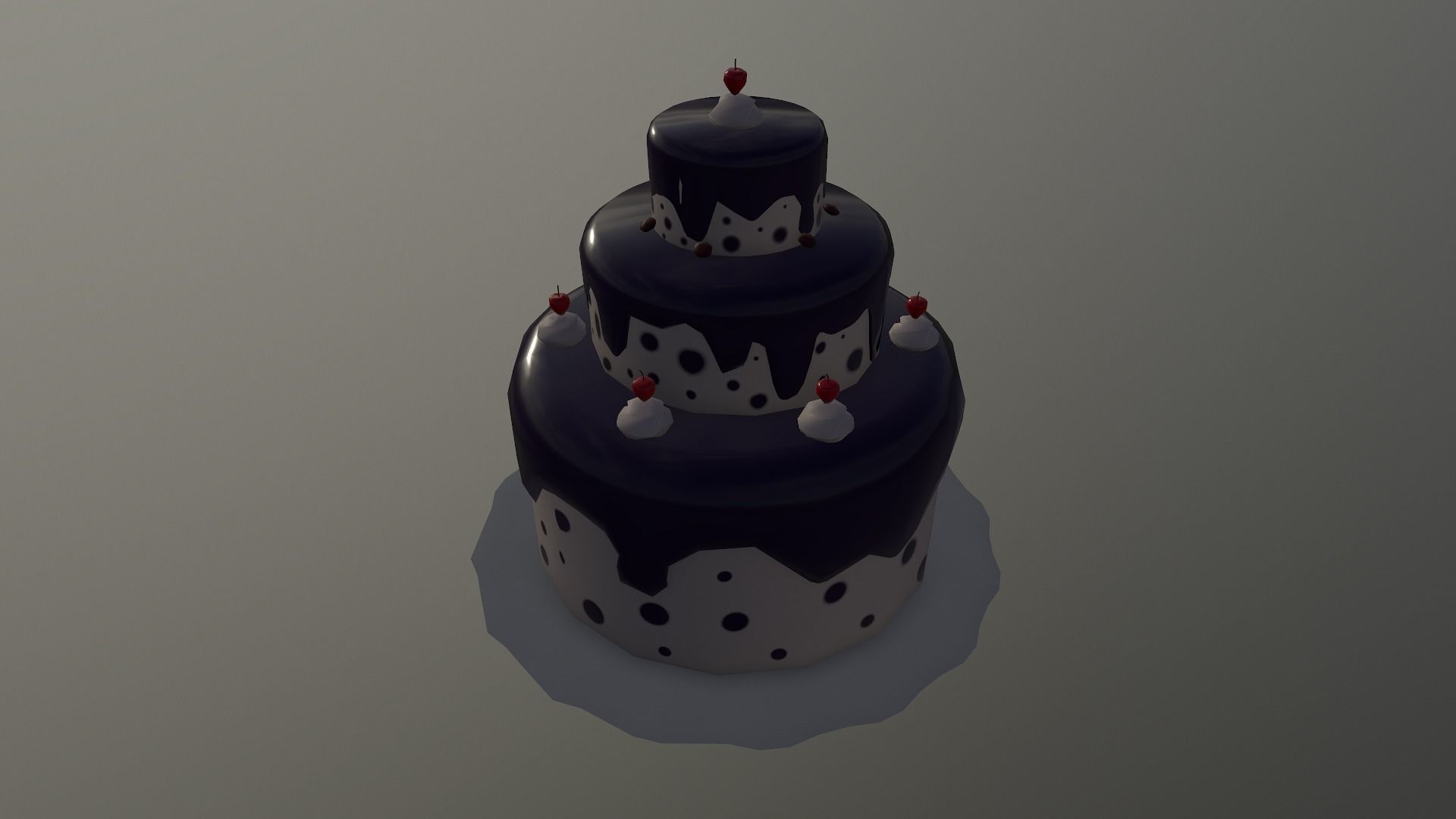 Low Poly Cake birthday Free low-poly 3D model_11