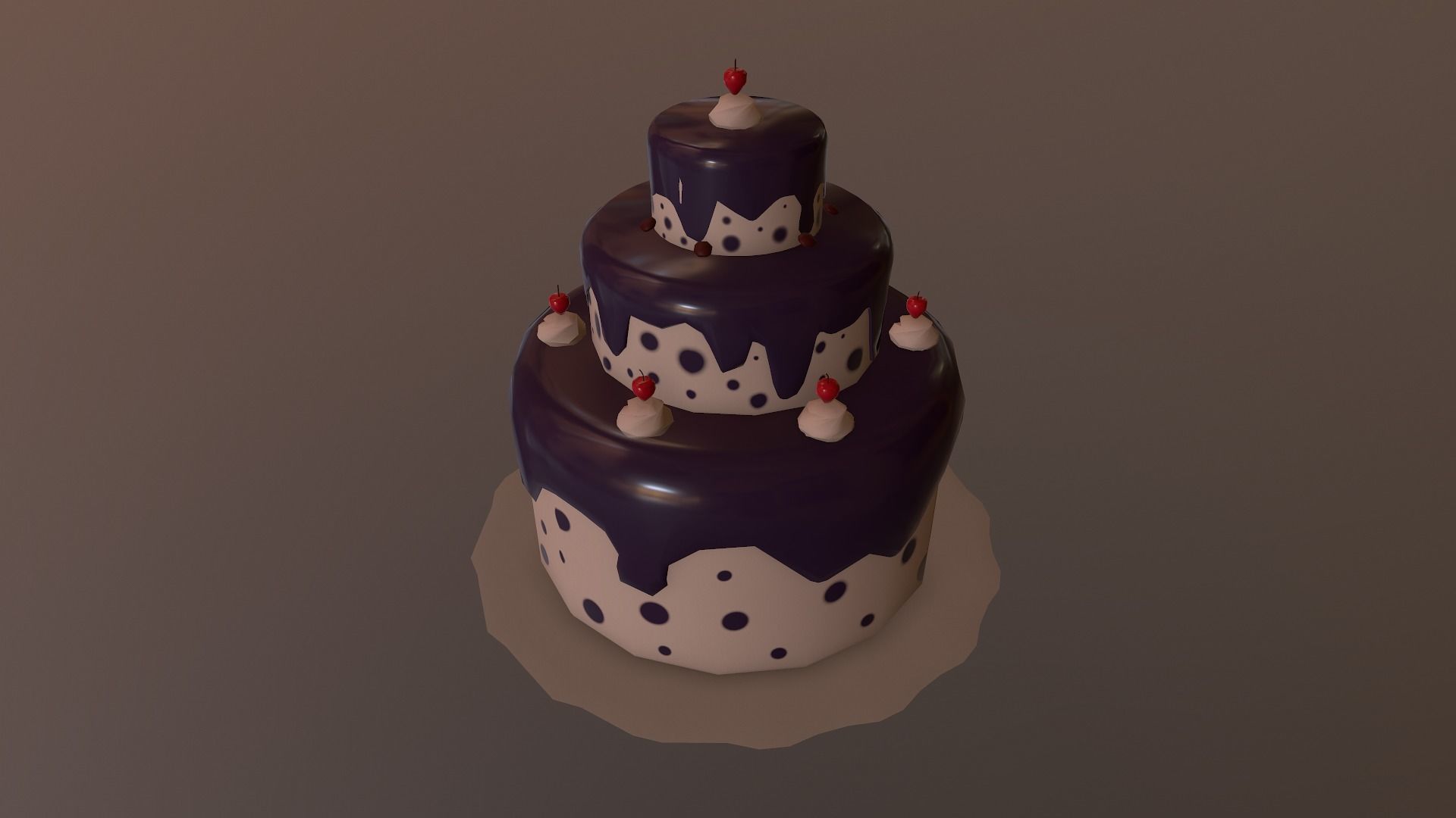 Low Poly Cake birthday Free low-poly 3D model_6
