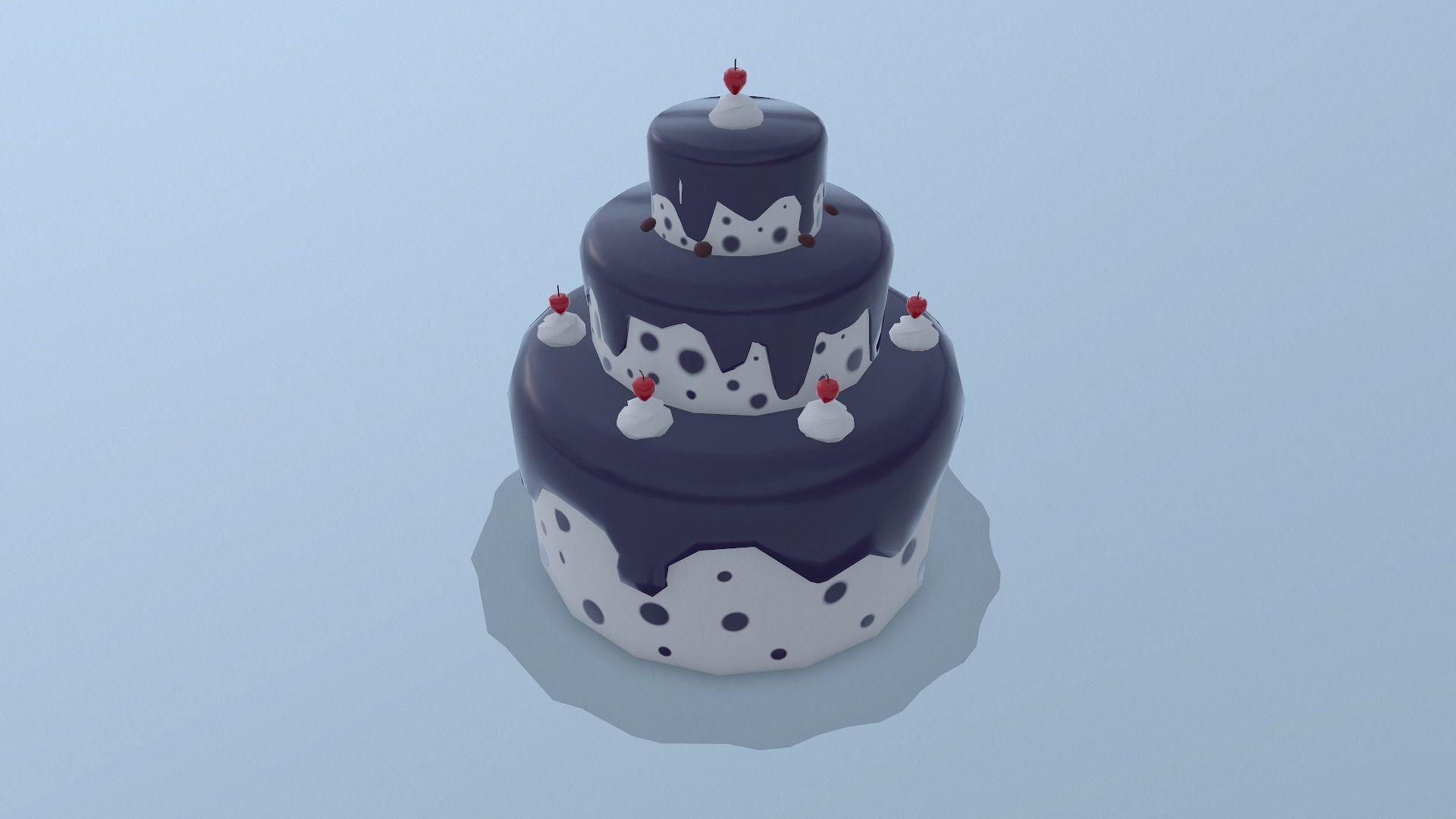 Low Poly Cake birthday Free low-poly 3D model_7