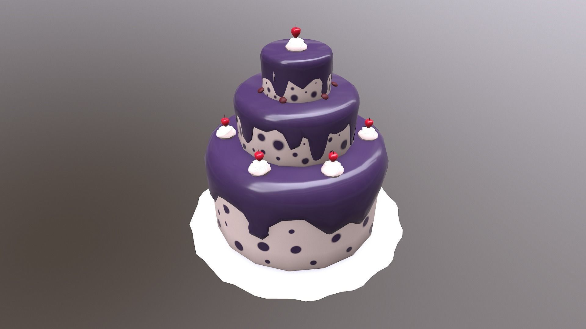 Low Poly Cake birthday Free low-poly 3D model_29