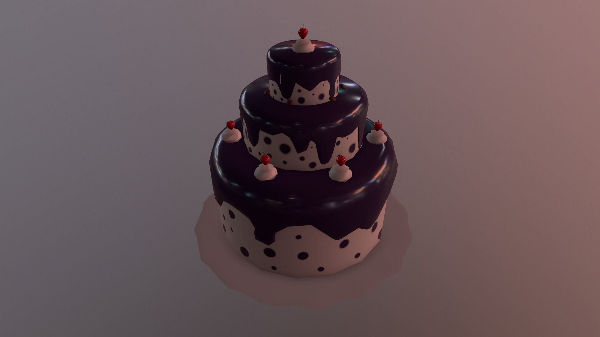 Low Poly Cake birthday Free low-poly 3D model_28