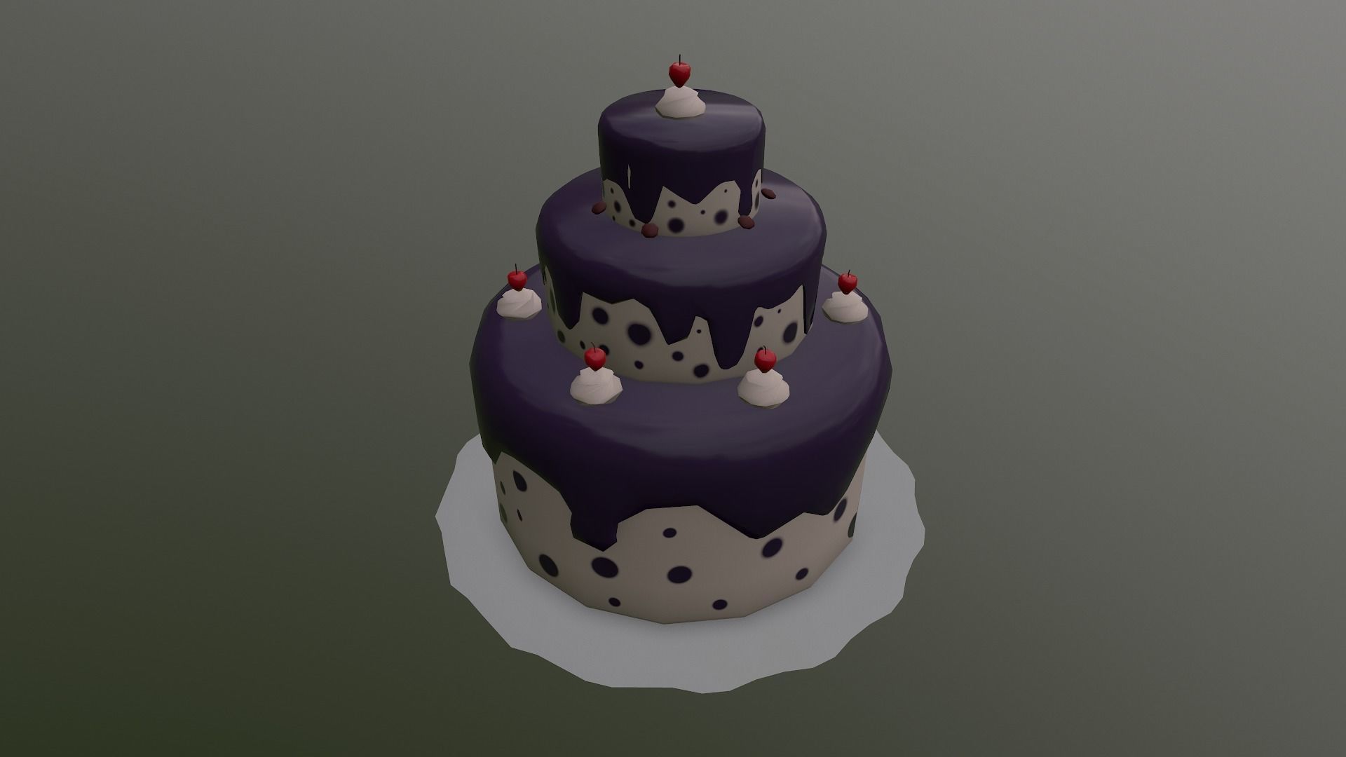 Low Poly Cake birthday Free low-poly 3D model_24