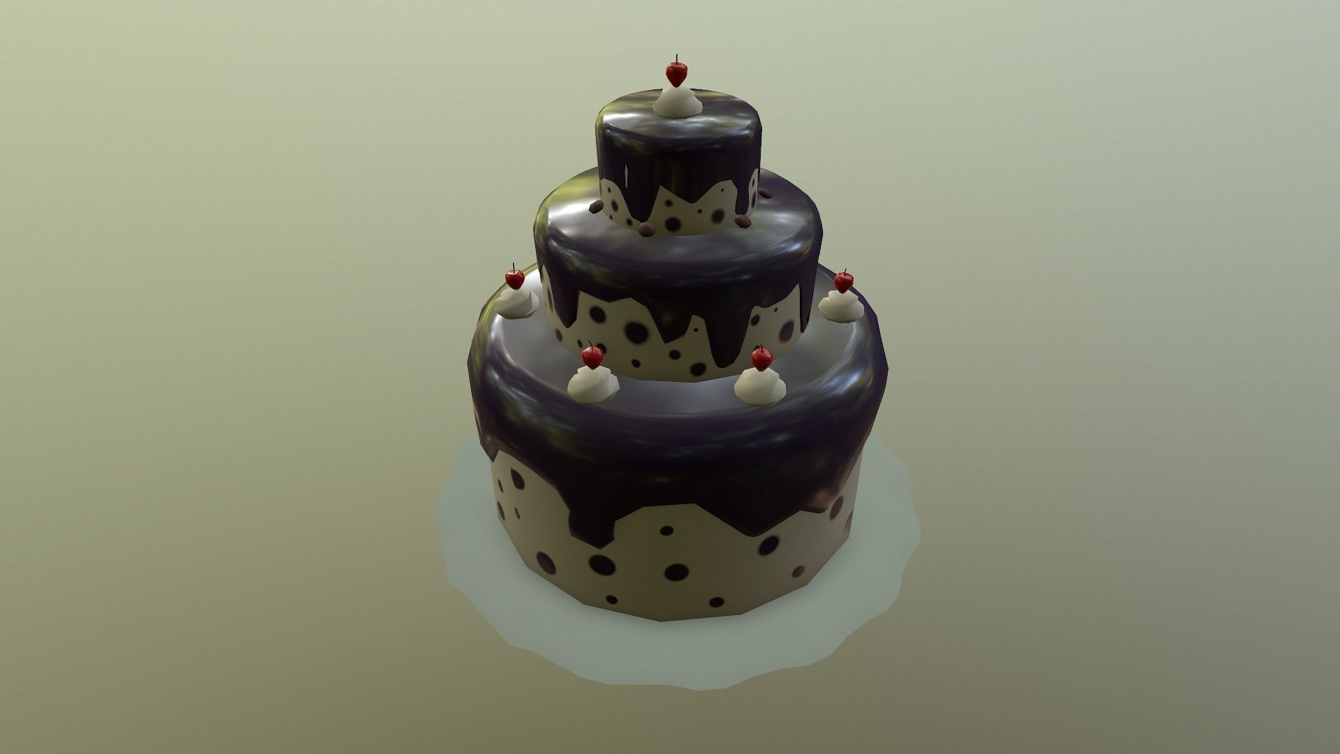 Low Poly Cake birthday Free low-poly 3D model_13
