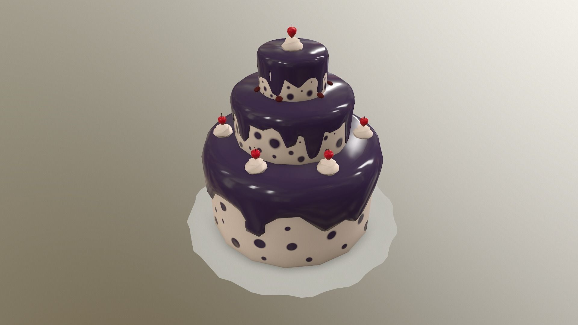 Low Poly Cake birthday Free low-poly 3D model_27