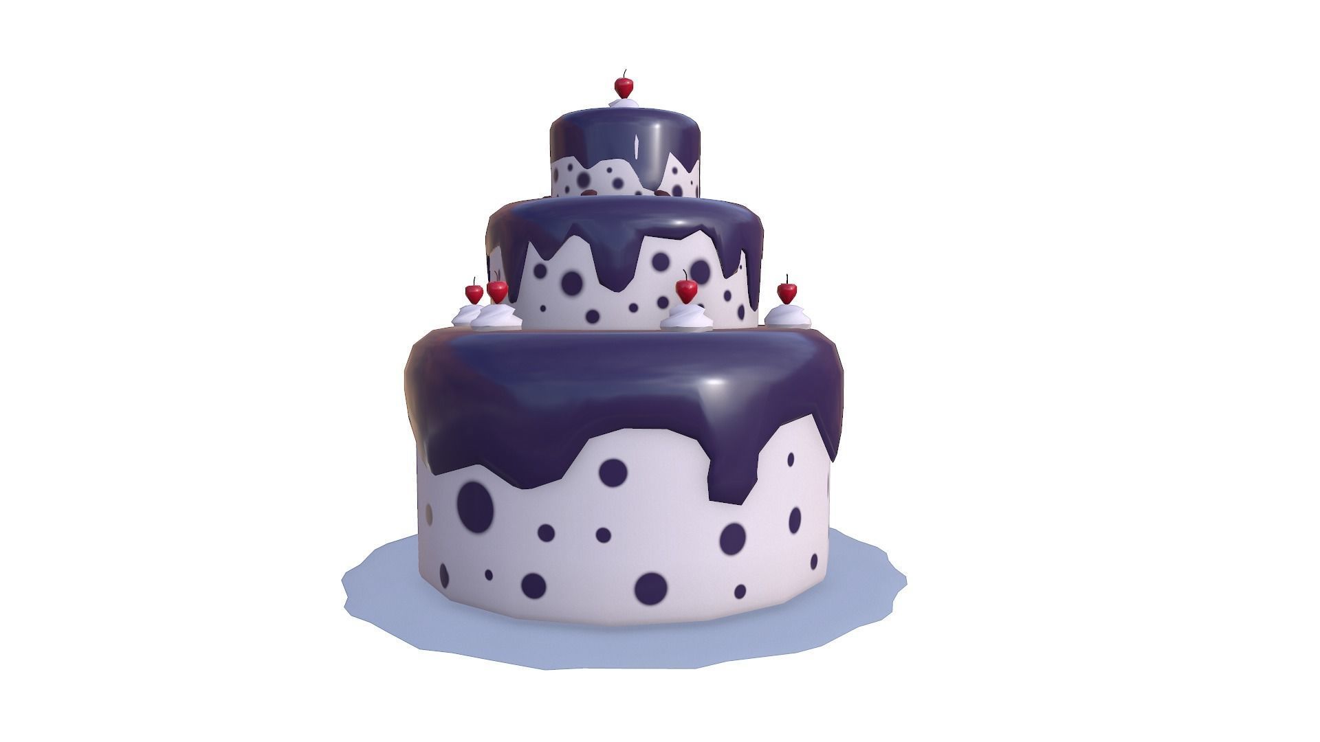 Low Poly Cake birthday Free low-poly 3D model_2