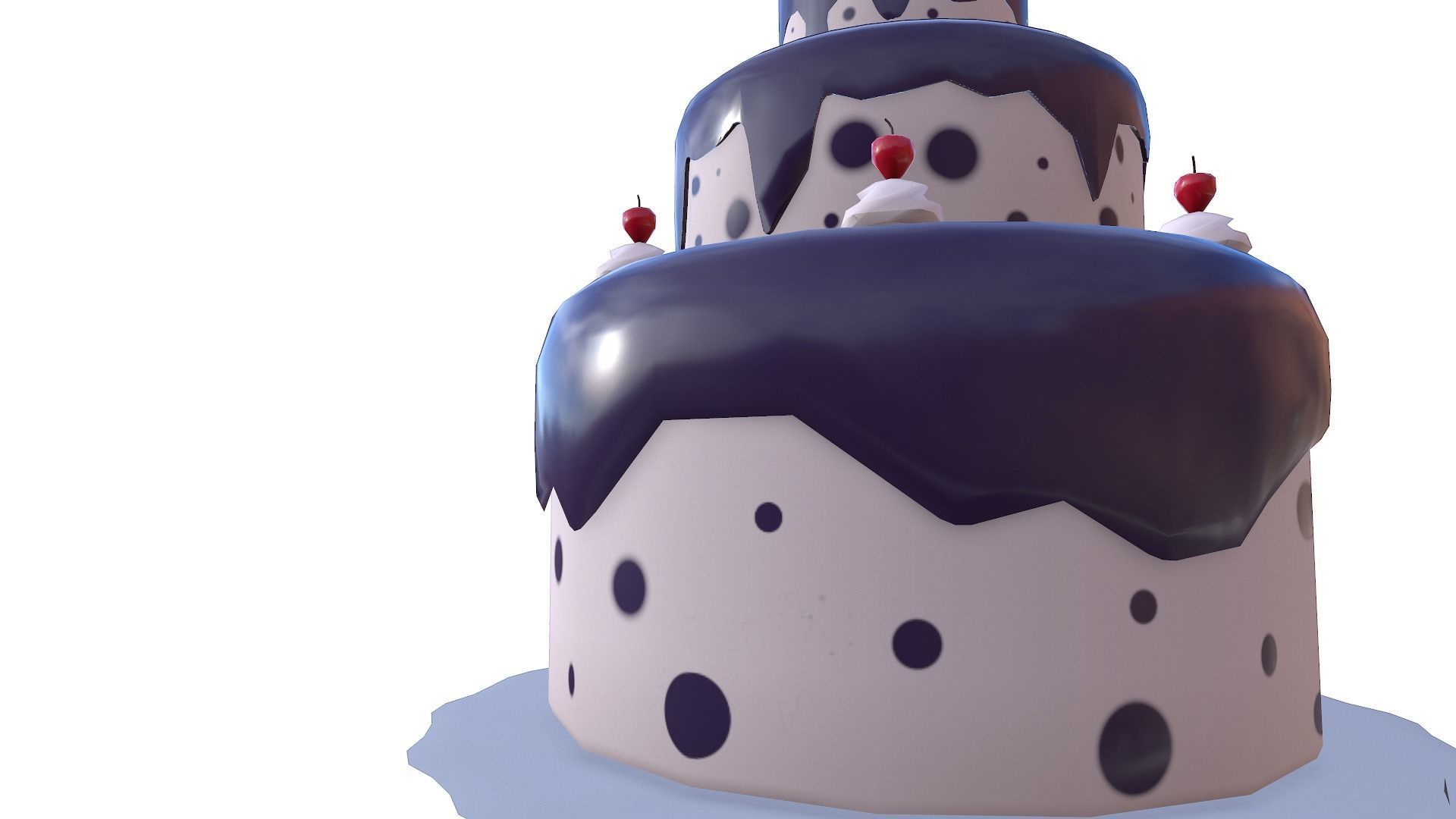 Low Poly Cake birthday Free low-poly 3D model_4