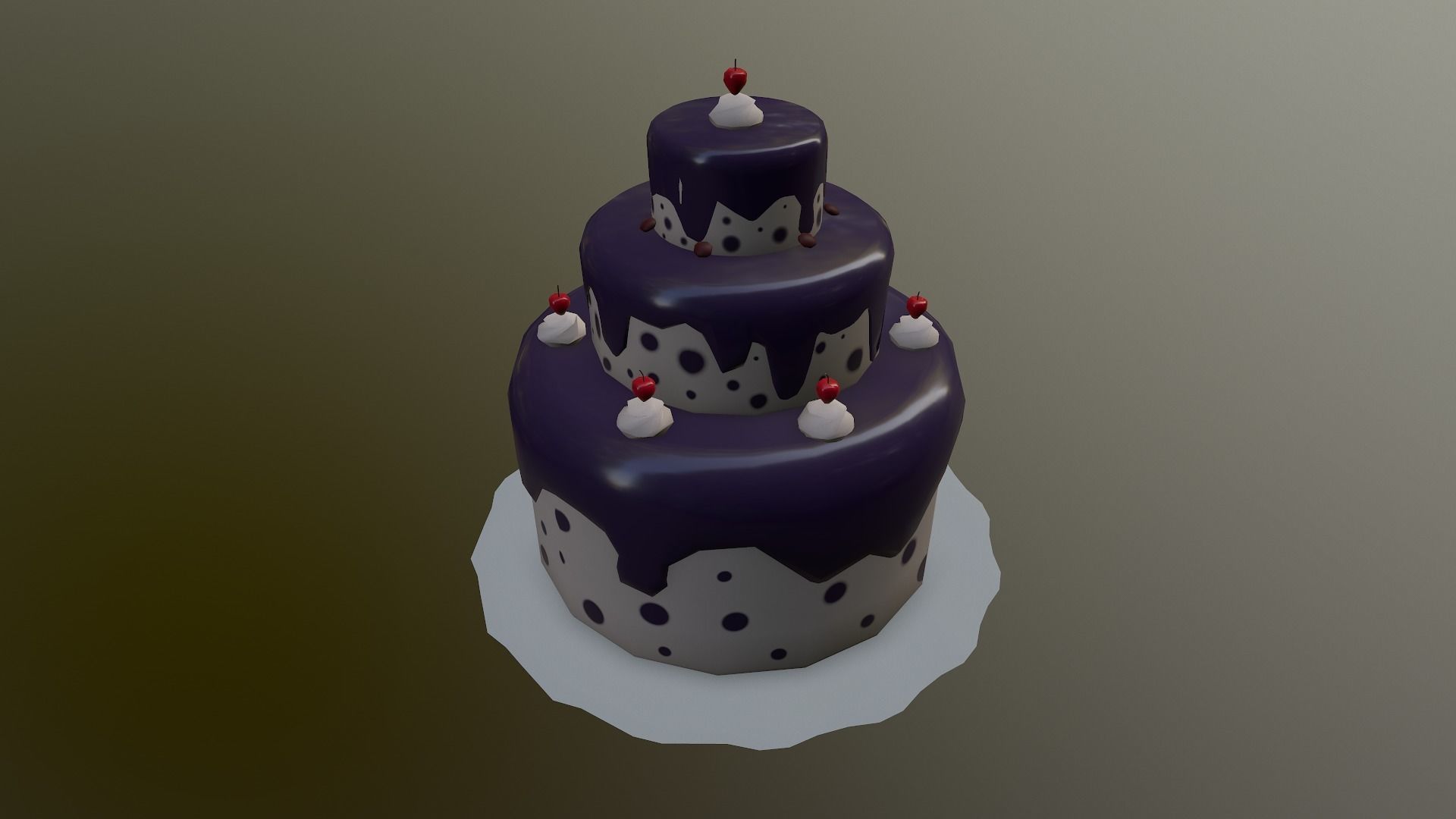 Low Poly Cake birthday Free low-poly 3D model_16