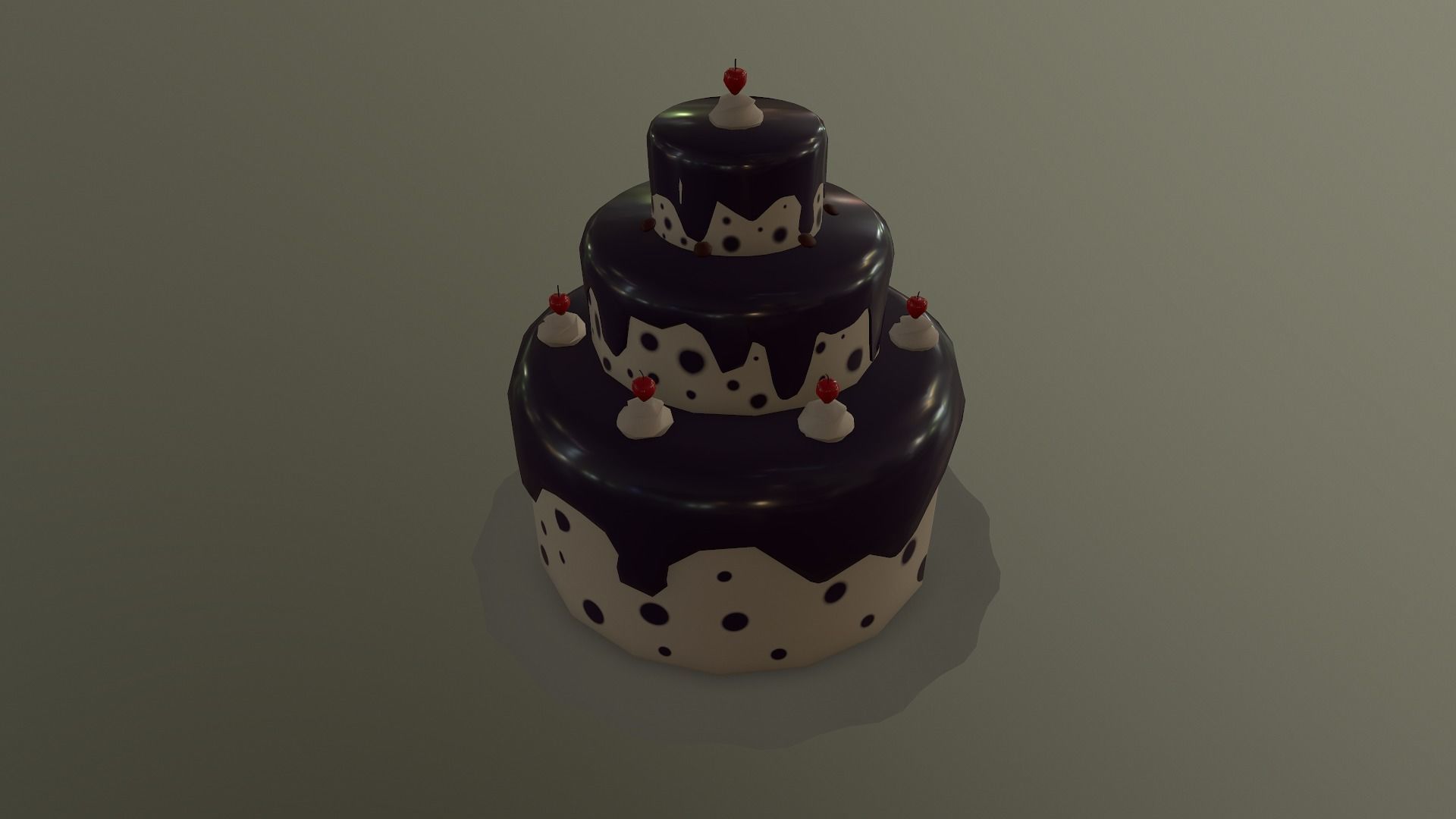 Low Poly Cake birthday Free low-poly 3D model_23