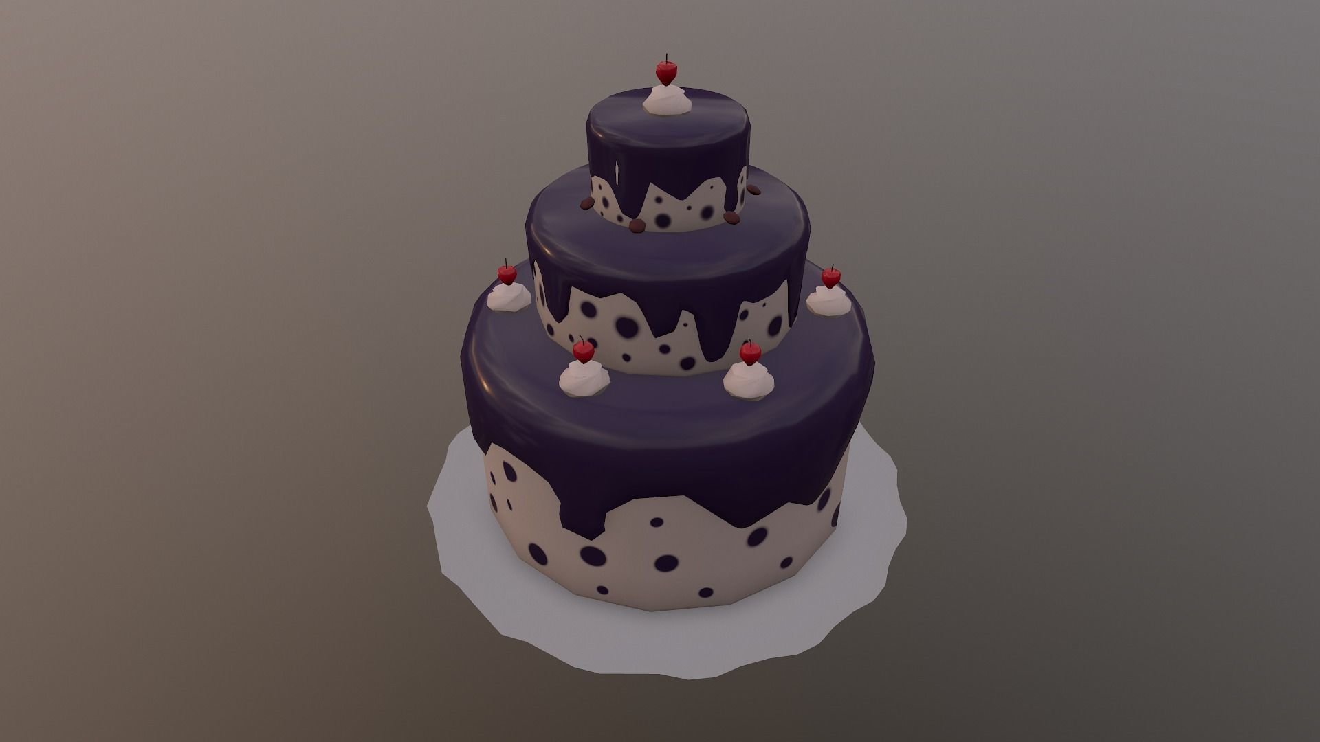 Low Poly Cake birthday Free low-poly 3D model_19
