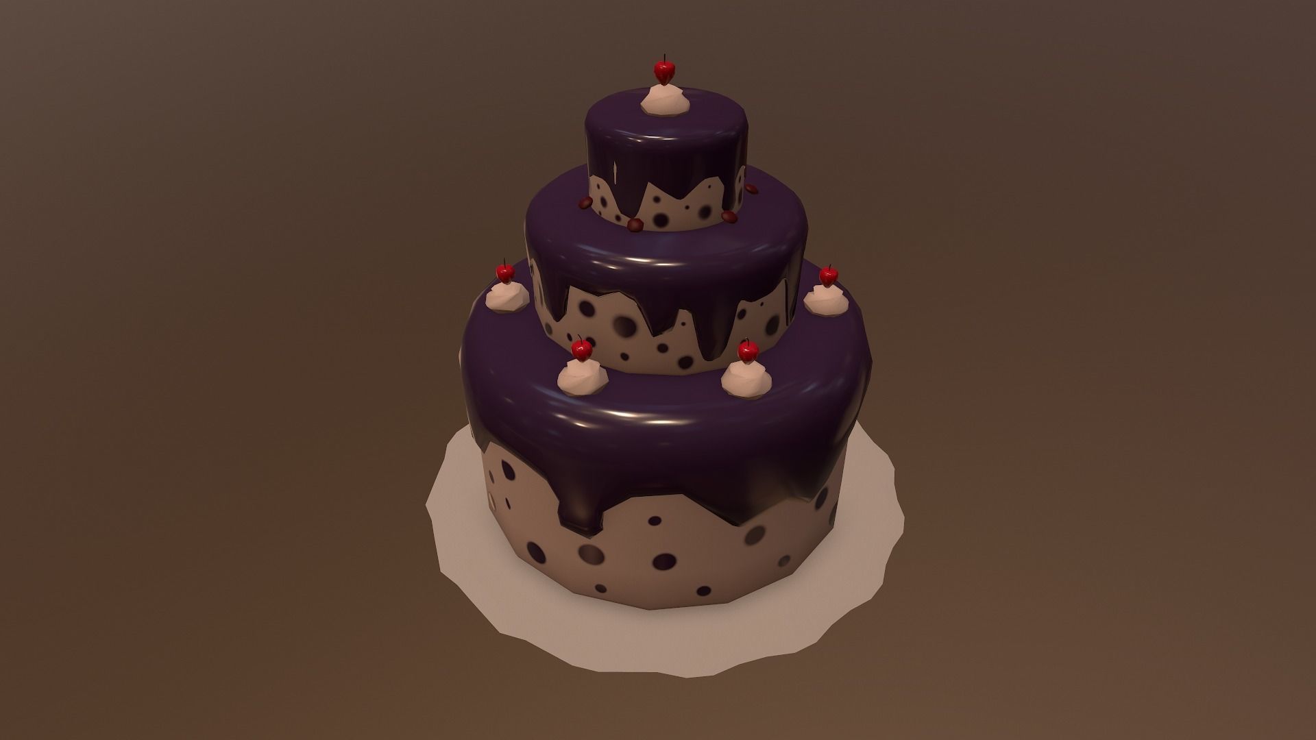 Low Poly Cake birthday Free low-poly 3D model_15