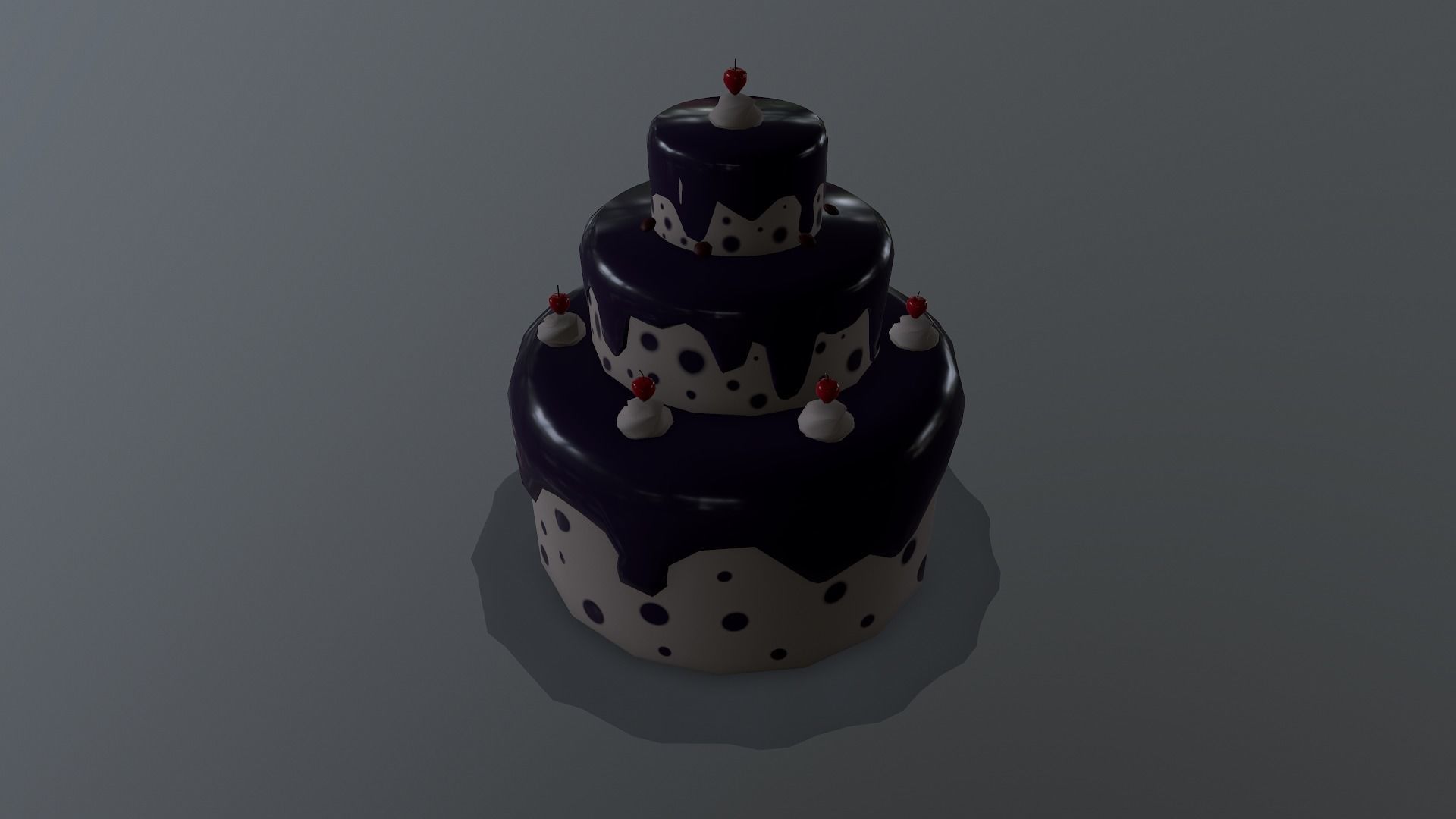 Low Poly Cake birthday Free low-poly 3D model_26