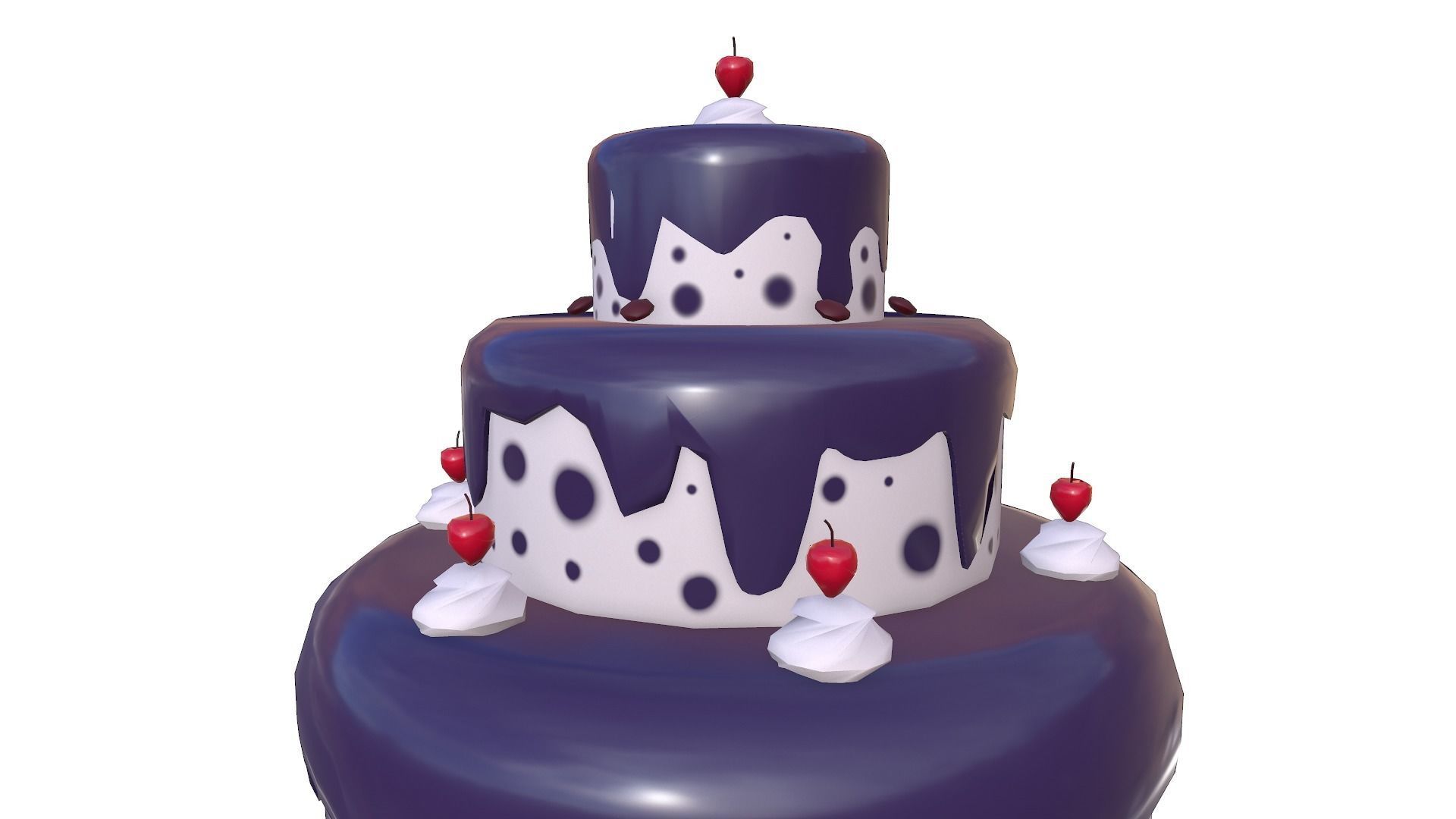 Low Poly Cake birthday Free low-poly 3D model_3