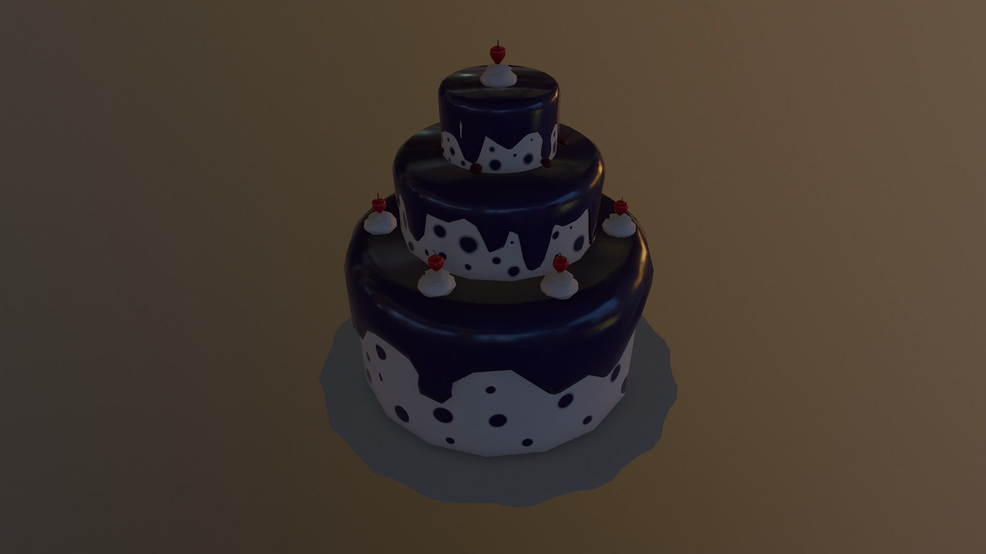 Low Poly Cake birthday Free low-poly 3D model_12