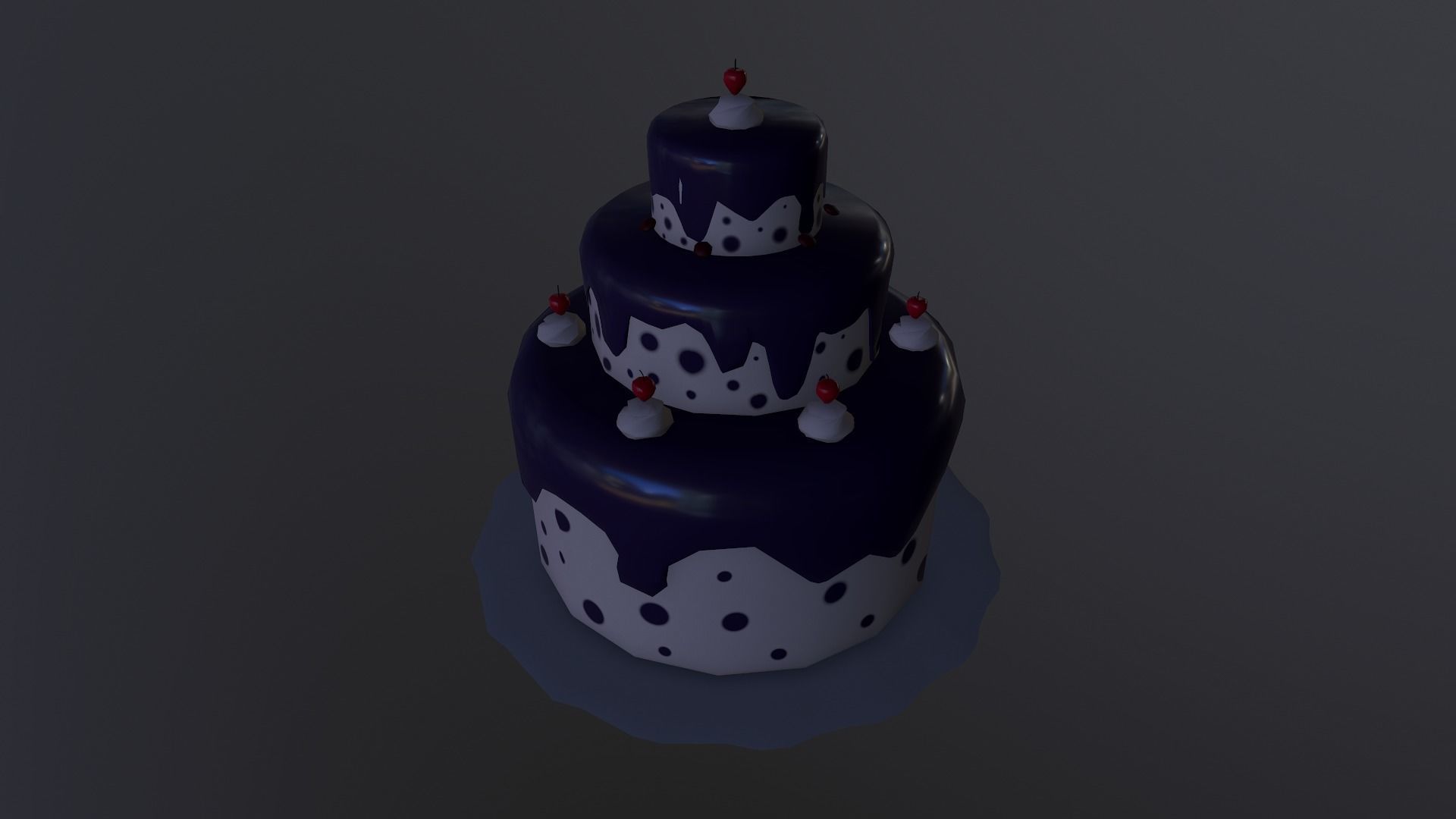 Low Poly Cake birthday Free low-poly 3D model_5