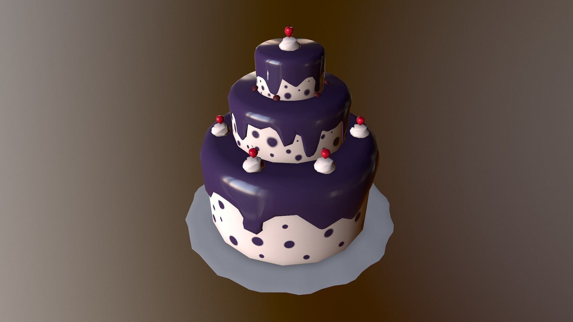 Low Poly Cake birthday Free low-poly 3D model_10