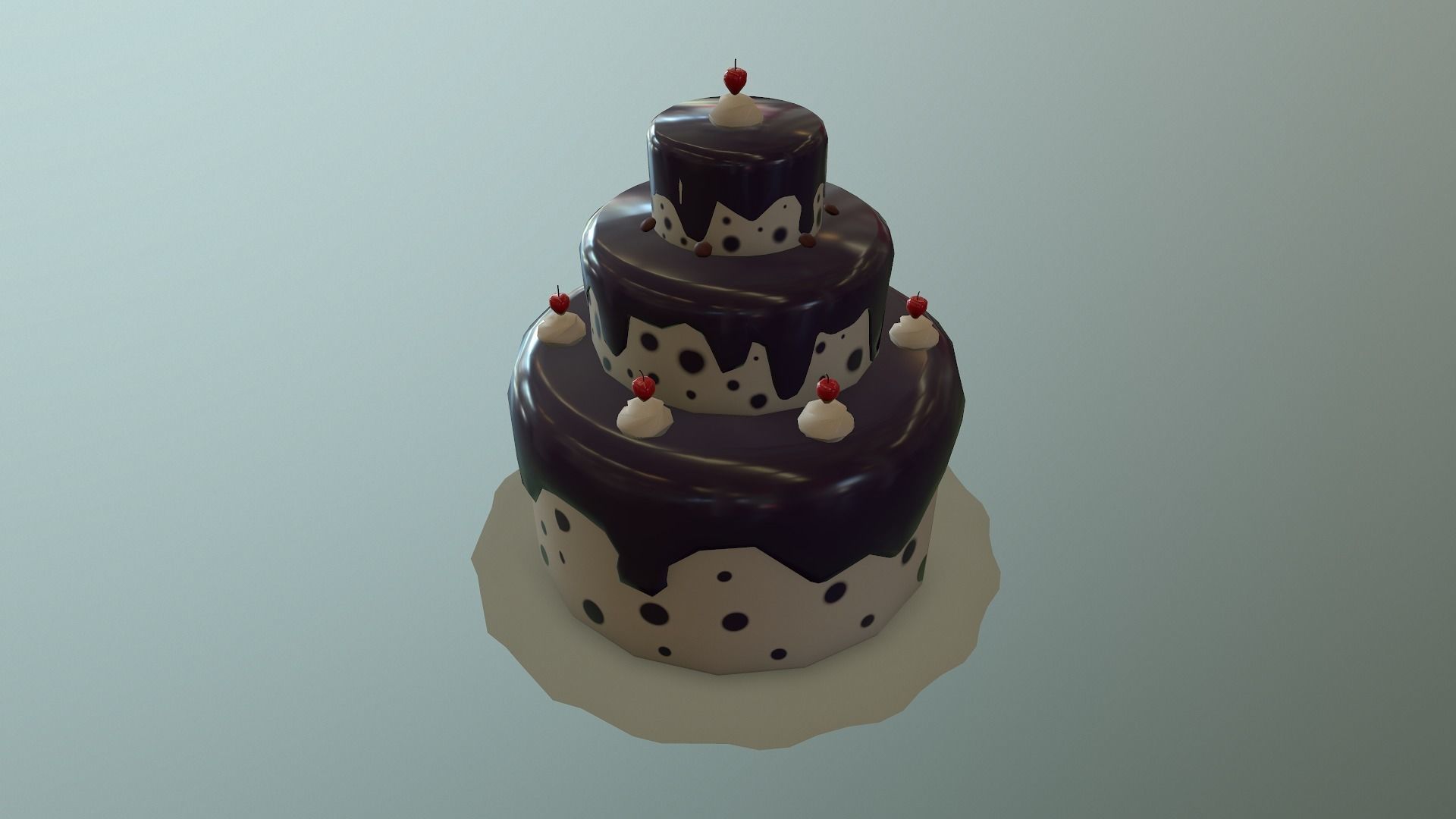 Low Poly Cake birthday Free low-poly 3D model_14
