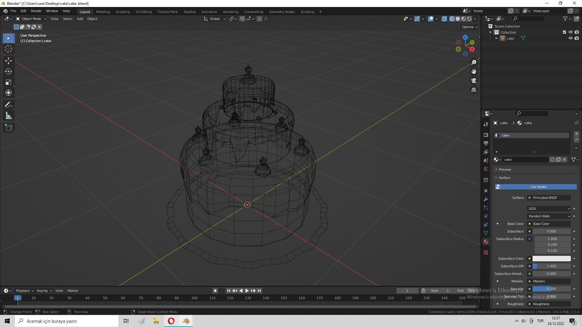 Low Poly Cake birthday Free low-poly 3D model_30