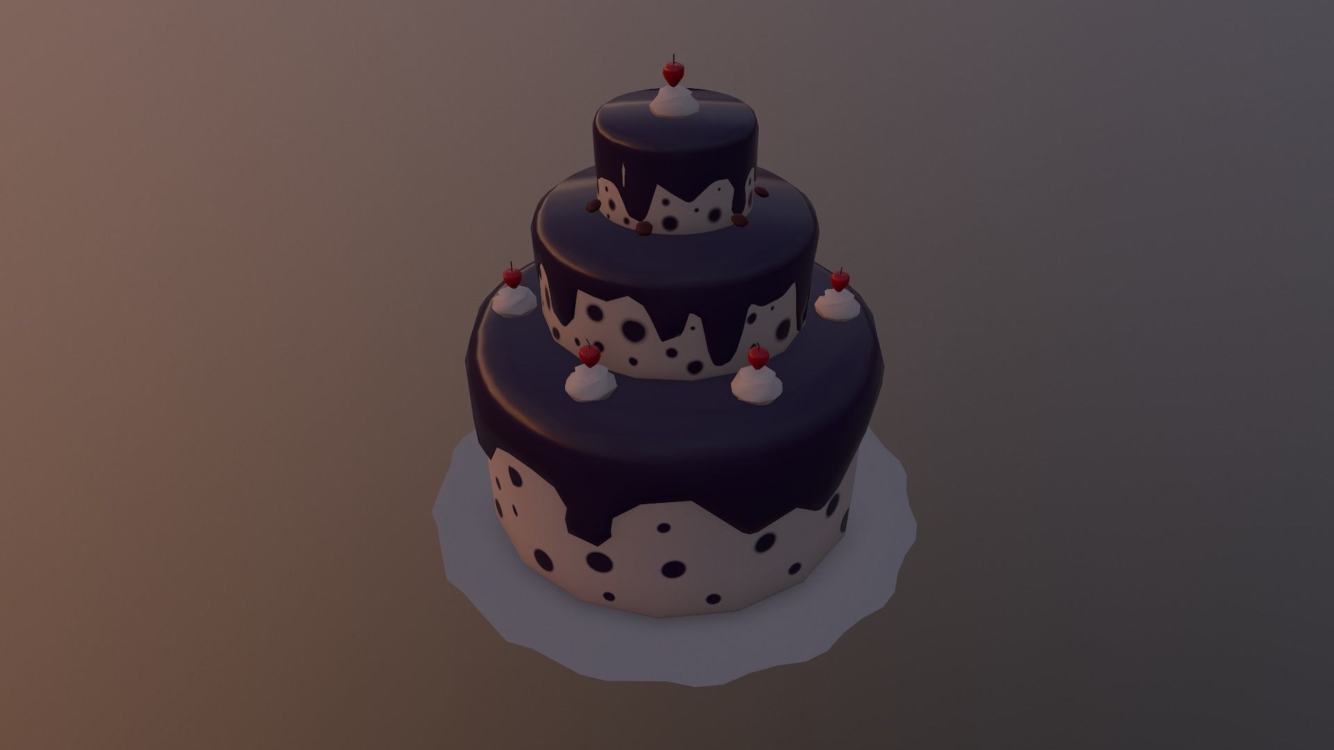 Low Poly Cake birthday Free low-poly 3D model_18