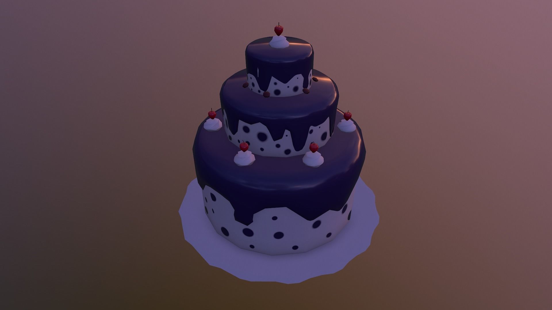 Low Poly Cake birthday Free low-poly 3D model_21