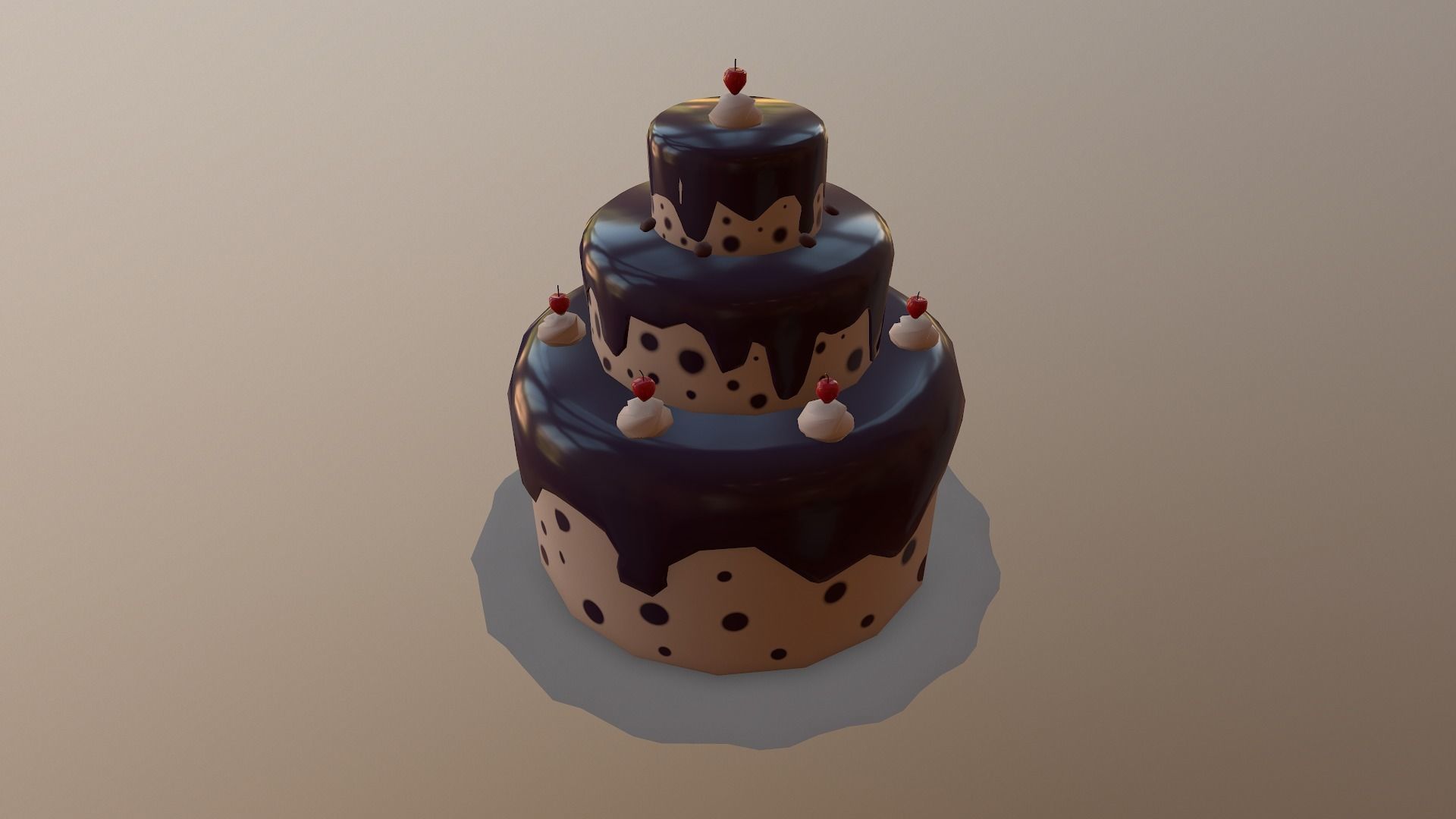 Low Poly Cake birthday Free low-poly 3D model_22