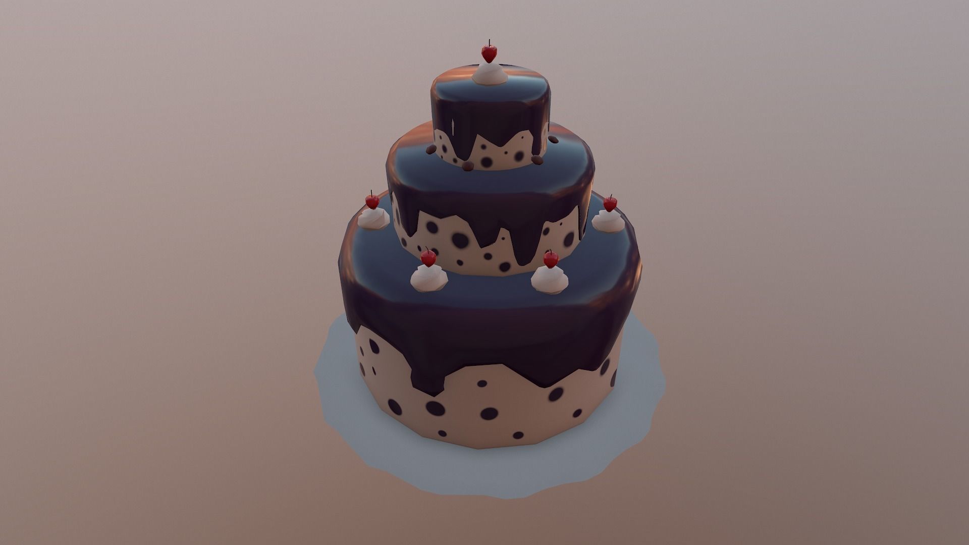 Low Poly Cake birthday Free low-poly 3D model_8
