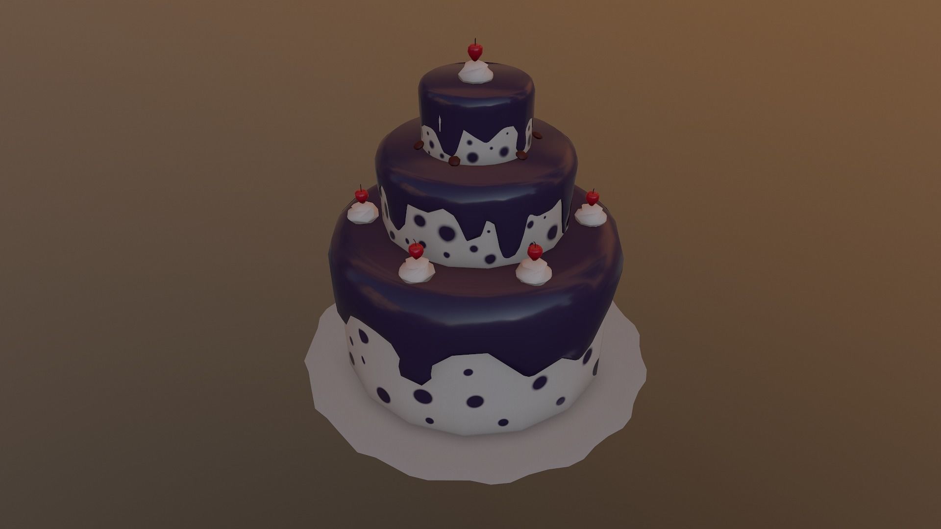 Low Poly Cake birthday Free low-poly 3D model_25