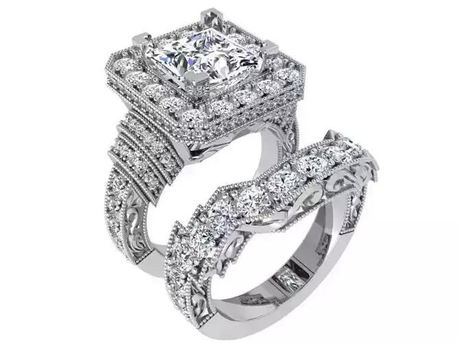 Gorgeous diamond ring with band 3528 3D print model