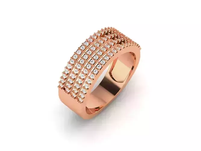 Band Women Diamond Ring 3dm render details 3D print model