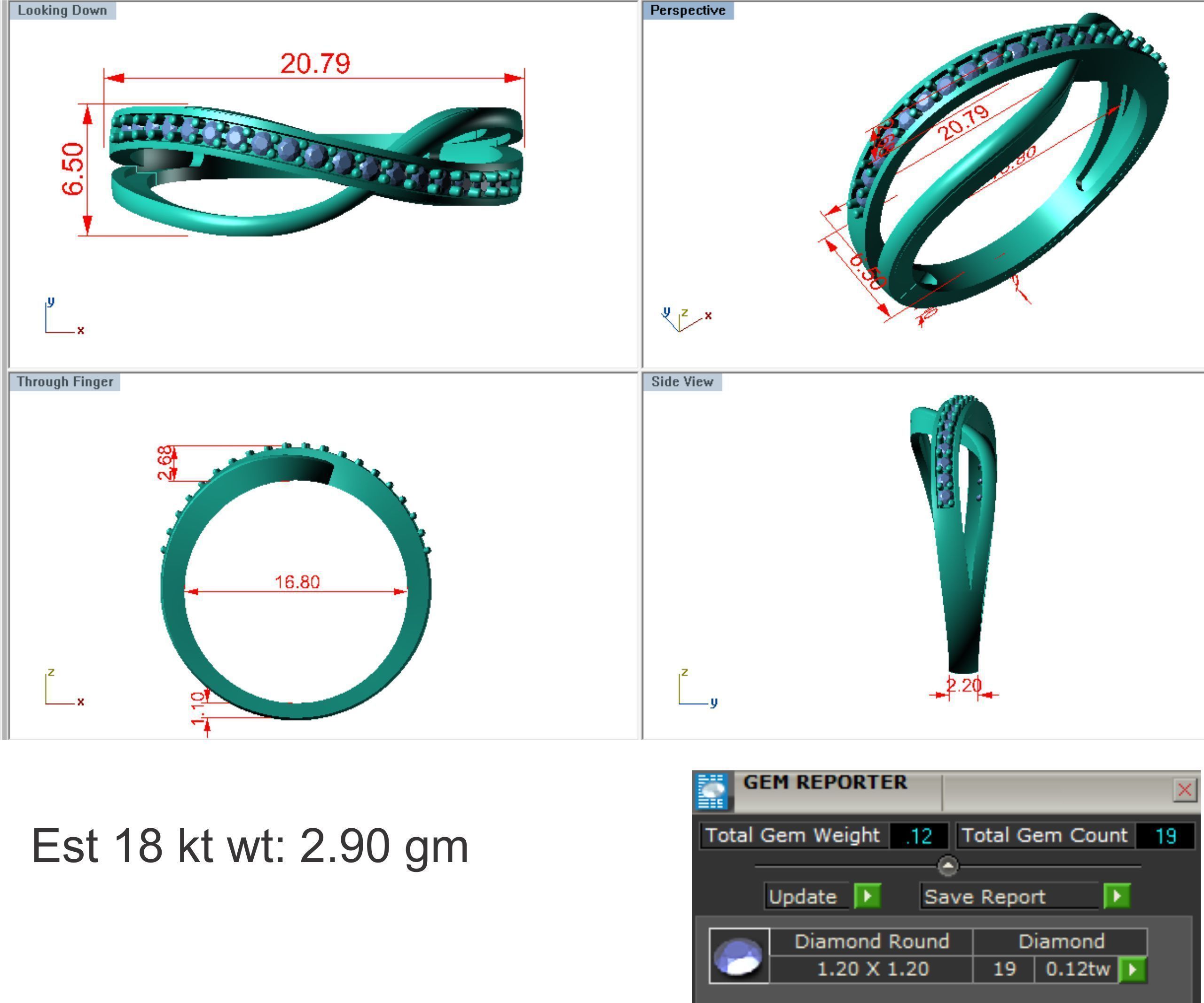Ultra light wt minimalist Women Ring 3dm renders detail 3D print model_4