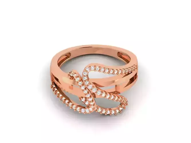 Wire Mesh Women Diamond Ring 3dm render details