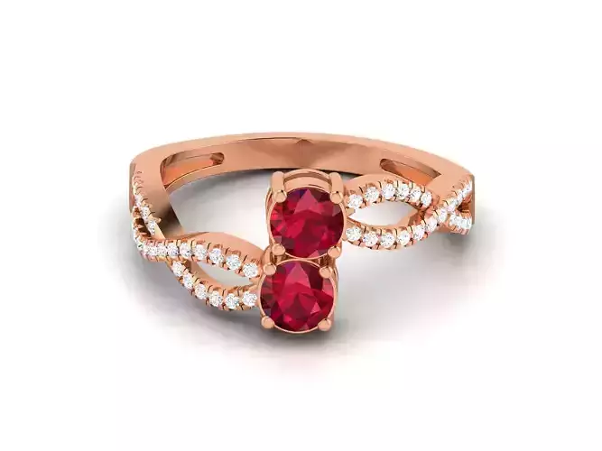 Ruby High End Cocktail Ring 3dm renders details