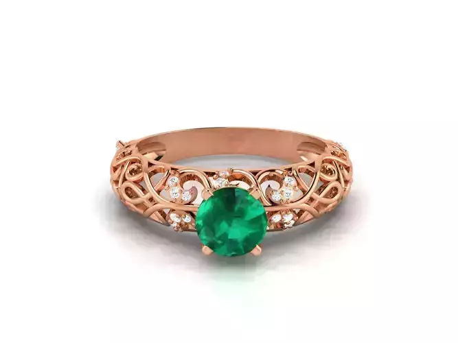 High End Cocktail Ring 3dm renders details