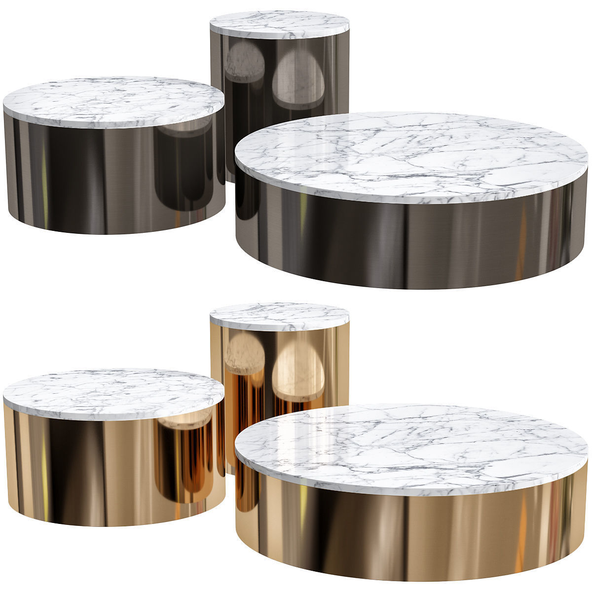Set Of 3 Tables CITY 3D model | CGTrader