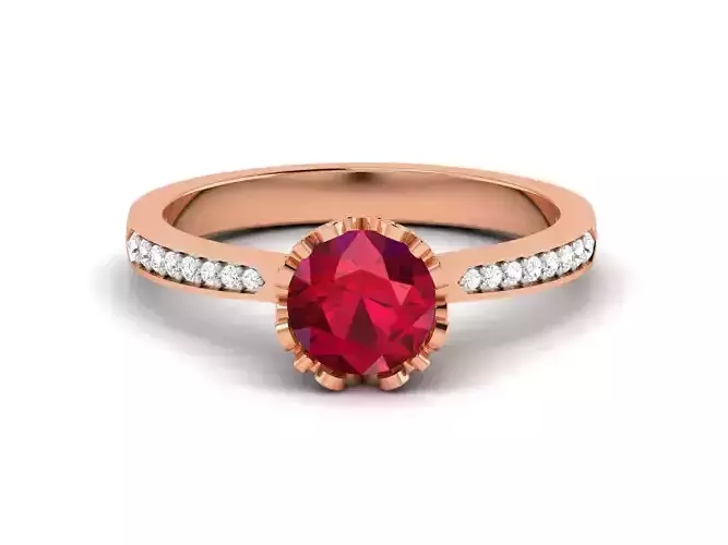 Ruby High End Cocktail Ring 3dm renders details