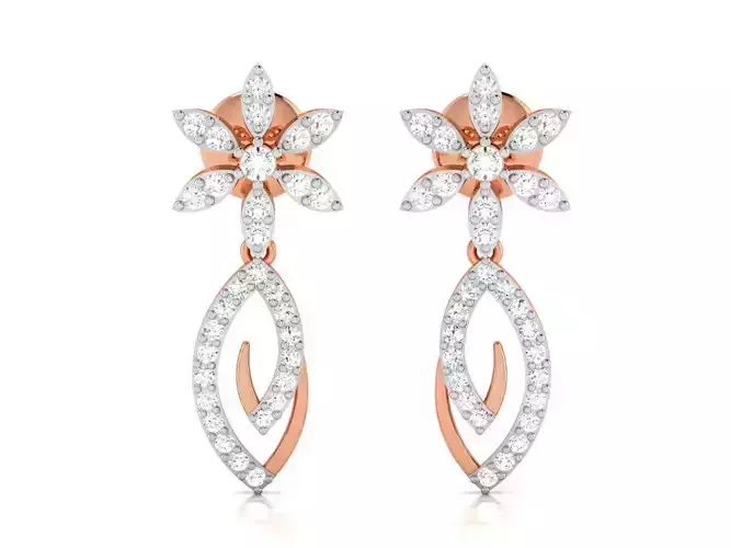 Women earrings 3dm render detail