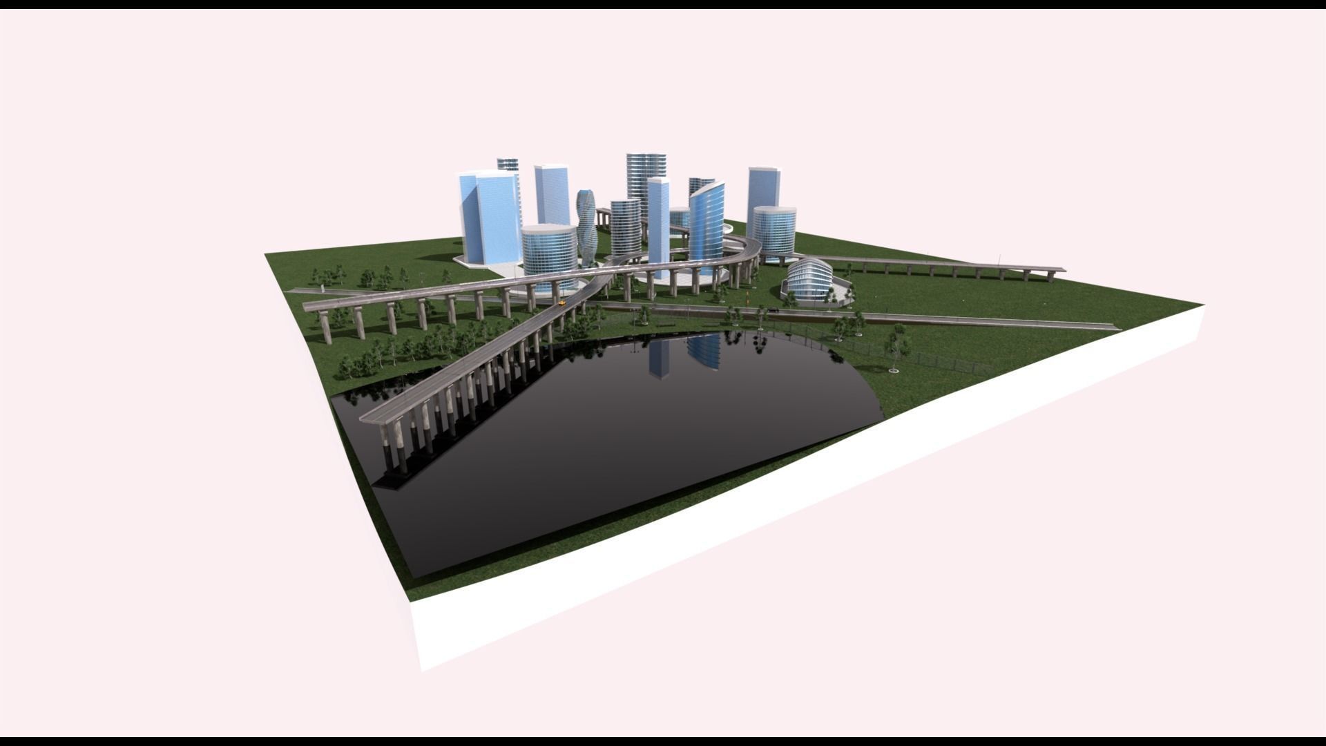 Freeway Highway in Bridge City 3D model_18