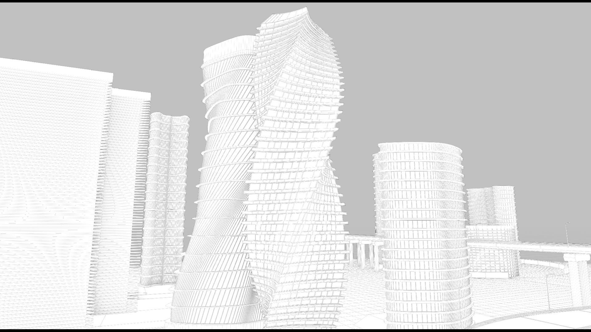 Freeway Highway in Bridge City 3D model_10